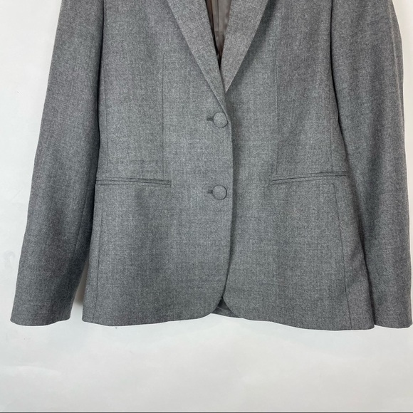 HELMUT LANG Woman’s size 2 Heathered 2-button wool blazer Grey Career Wear - Picture 4 of 8